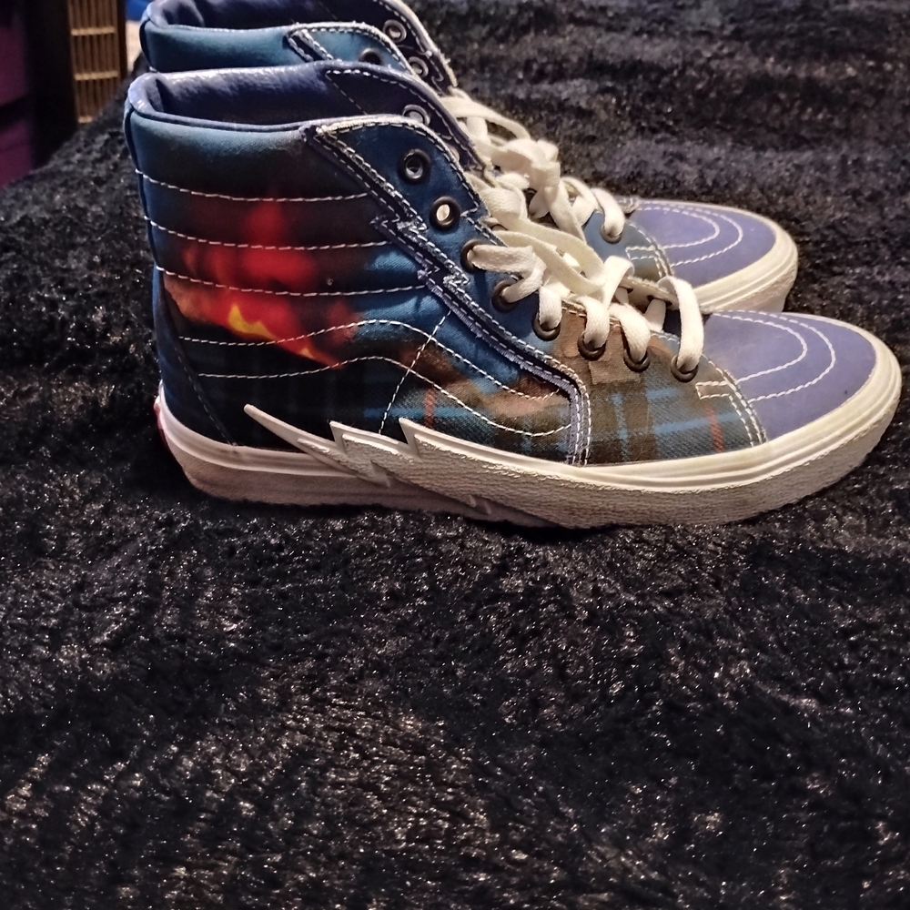 Converse Blue and Red High-Top Sneakers